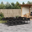 Afuera Living 13 Piece Poly Rattan Garden Dining Set in Black