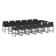 Afuera Living 13 Piece Poly Rattan Garden Dining Set in Black