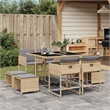 Afuera Living Contemporary 9 Piece Rattan Garden Dining Set in Gray