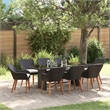 Afuera Living Poly Rattan Garden Dining Set with Cushions in Black