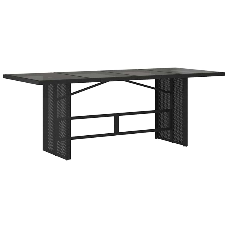 Afuera Living Poly Rattan Garden Dining Set with Cushions in Black