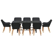 Afuera Living Poly Rattan Garden Dining Set with Cushions in Black