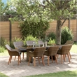 Afuera Living Poly Rattan Garden Dining Set with Cushions in Gray