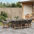 Afuera Living Poly Rattan Garden Dining Set with Cushions in Gray