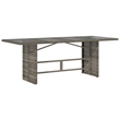 Afuera Living Poly Rattan Garden Dining Set with Cushions in Gray