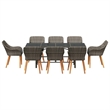 Afuera Living Poly Rattan Garden Dining Set with Cushions in Gray