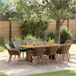Afuera Living Poly Rattan Garden Dining Set with Cushions in Gray