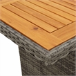 Afuera Living Poly Rattan Garden Dining Set with Cushions in Gray