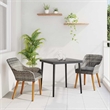 Afuera Living Poly Rattan Garden Dining Set with Cushions in Gray