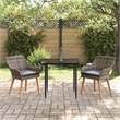 Afuera Living Poly Rattan Garden Dining Set with Cushions in Gray