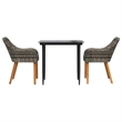 Afuera Living Poly Rattan Garden Dining Set with Cushions in Gray