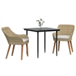 Afuera Living Poly Rattan Garden Dining Set with Cushions in Beige