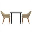 Afuera Living Poly Rattan Garden Dining Set with Cushions in Beige