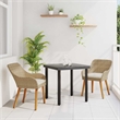 Afuera Living Poly Rattan Garden Dining Set with Cushions in Beige