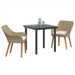 Afuera Living Poly Rattan Garden Dining Set with Cushions in Beige