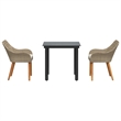 Afuera Living Poly Rattan Garden Dining Set with Cushions in Beige