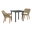 Afuera Living Poly Rattan Garden Dining Set with Cushions in Beige