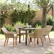 Afuera Living 5 Piece Poly Rattan Garden Dining Set with Cushions in Beige