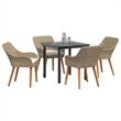 Afuera Living 5 Piece Poly Rattan Garden Dining Set with Cushions in Beige
