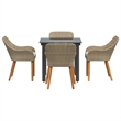 Afuera Living 5 Piece Poly Rattan Garden Dining Set with Cushions in Beige