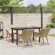 Afuera Living 5 Piece Poly Rattan Garden Dining Set with Cushions in Beige