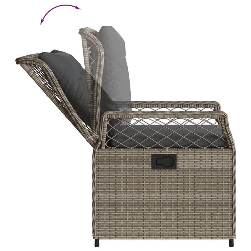 Afuera Living Contemporary 5 Piece Poly Rattan Garden Dining Set in Gray