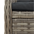 Afuera Living Contemporary 5 Piece Poly Rattan Garden Dining Set in Gray