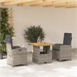 Afuera Living Contemporary Poly Rattan Garden Dining Set in Gray/Brown