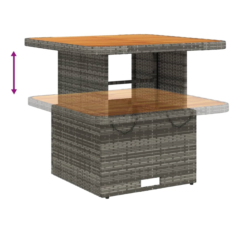 Afuera Living Contemporary Poly Rattan Garden Dining Set in Gray/Brown