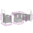 Afuera Living Contemporary Poly Rattan Garden Dining Set in Gray/Brown