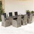 Afuera Living Contemporary 9 Piece Poly Rattan Garden Dining Set in Gray