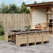 Afuera Living 8 Piece Poly Rattan Patio Dining Set in Light Gray