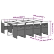 Afuera Living 8 Piece Poly Rattan Patio Dining Set in Light Gray