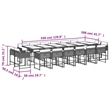 Afuera Living 17 Piece Poly Rattan Patio Dining Set in Anthracite