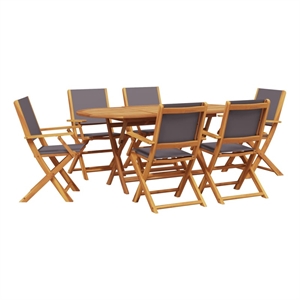 Afuera Living Contemporary Durable Wood Garden Dining Set in Gray