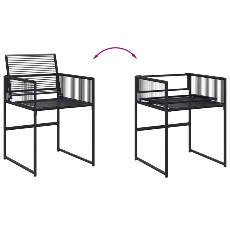 Afuera Living Contemporary Rattan Garden Dining Set in Black