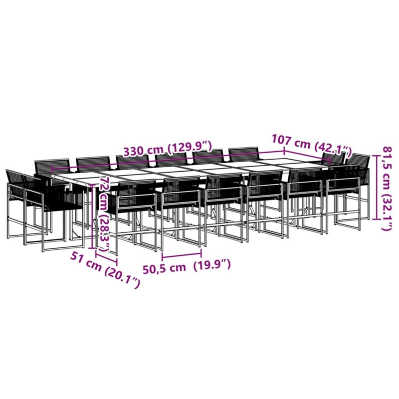 Afuera Living Contemporary Rattan Garden Dining Set in Black