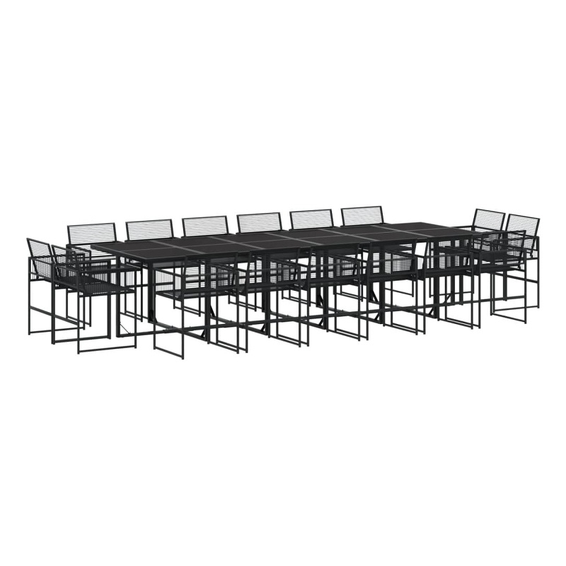 Afuera Living Contemporary Rattan Garden Dining Set in Black