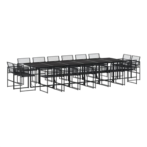 Afuera Living Contemporary Rattan Garden Dining Set in Black