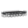 Afuera Living Contemporary Rattan Garden Dining Set in Black