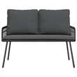 Afuera Living Poly Rattan Garden Dining Set with Cushions in Black