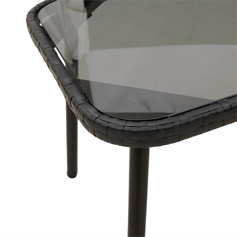 Afuera Living Poly Rattan Garden Dining Set with Cushions in Black