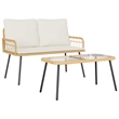 Afuera Living Contemporary Poly Rattan Garden Dining Set in Natural
