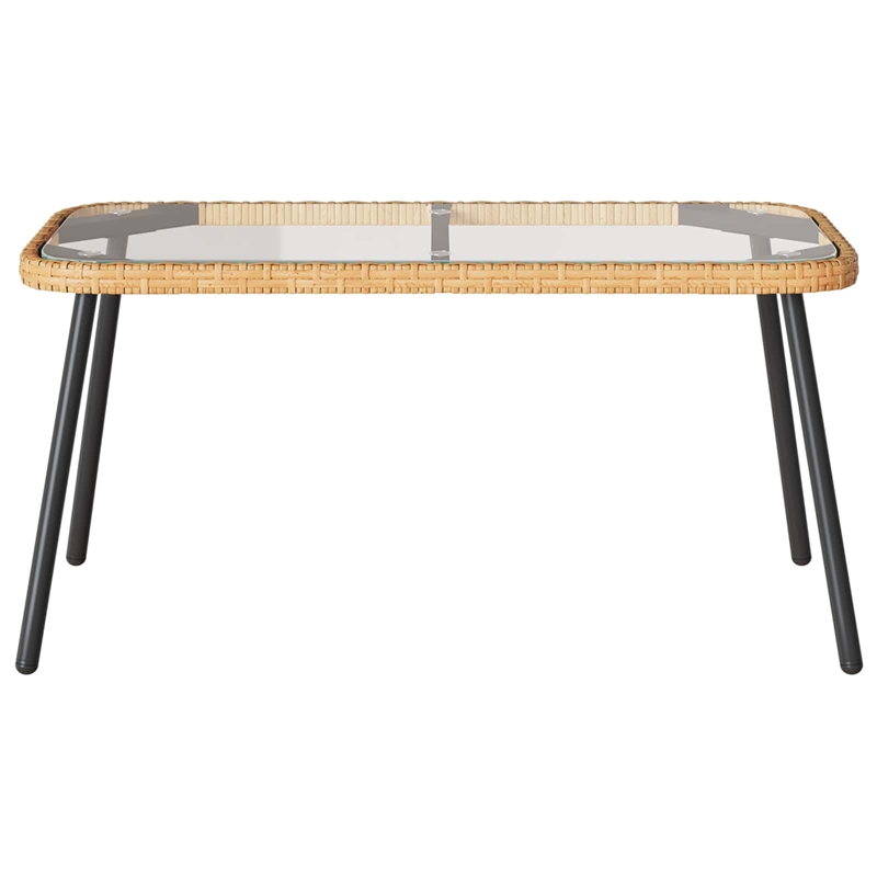 Afuera Living Contemporary Poly Rattan Garden Dining Set in Natural