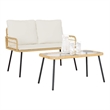 Afuera Living Contemporary Poly Rattan Garden Dining Set in Natural