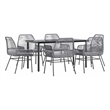 Afuera Living 7 Piece Poly Rattan Garden Dining Set in Black/Gray
