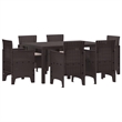 Afuera Living 7 Piece Poly Rattan Garden Dining Set in Brown