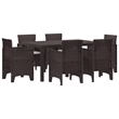 Afuera Living 7 Piece Poly Rattan Garden Dining Set in Brown