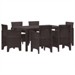 Afuera Living 7 Piece Poly Rattan Garden Dining Set in Brown