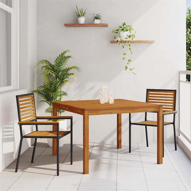 Afuera Living Contemporary Poly Rattan Garden Dining Set in Black
